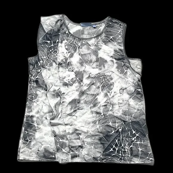 Simply Vera Vera Wang Women’s Floral Print Top Black and Gray Size L - Picture 1 of 10